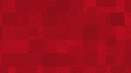 Abstract red background with geometric shapes.  The background is composed of red squares of varying sizes. The background has a subtle grainy texture.