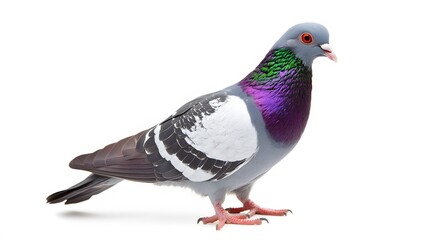 Obraz premium Red sport pigeon isolated on white.