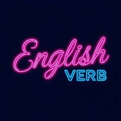 Obraz premium English verb sign, generative ai