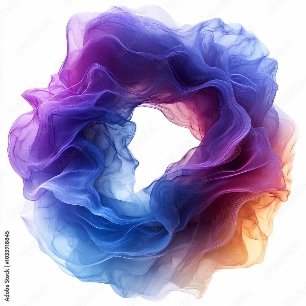 Poster abstract wavy lines in the shape of a circle, modern design and technology. generative ai.