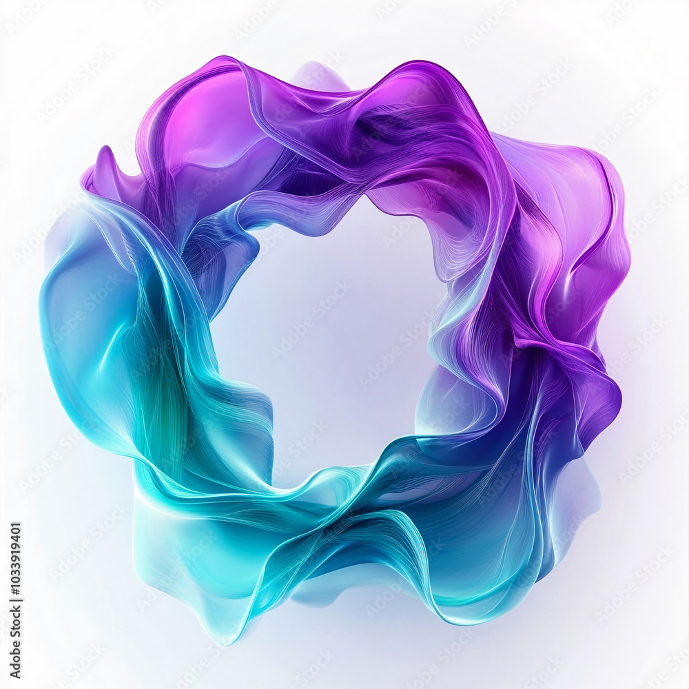 Poster abstract wavy lines in the shape of a circle, modern design and technology. generative ai.