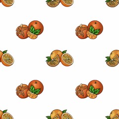 Small Seamless Pattern Design with Tangerine and Orange