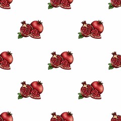 Small Seamless Pattern Design with Pomegranate