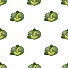 Small Seamless Pattern Design with Honey Melon
