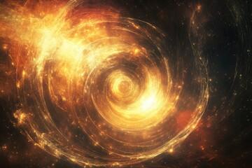 Abstract digital art featuring a vortex of swirling colors and light