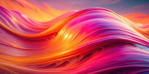 Fototapeta premium abstract painting of pink and orange wave
