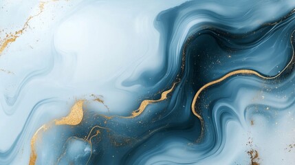 Abstract Blue and Gold Marble Texture