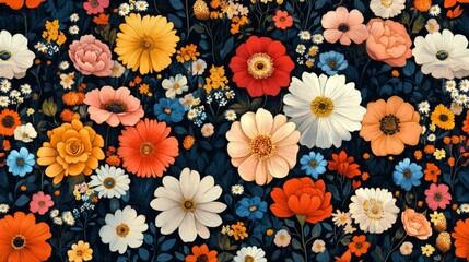 Floral Abundance: colorful flowers
