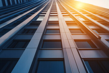 Modern Skyscraper with Reflective Glass Windows