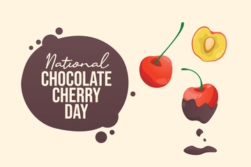 National Chocolate Cherry Day vector design template good for celebration usage. National Chocolate Cherry Day design. flat design. eps 10.