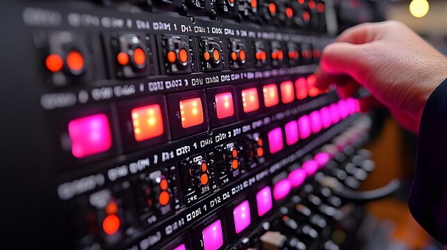A professional working on a secure server in a data center, ensuring the protection of client information from cyber threats