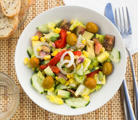 Fresh vegetarian healthy vegetable salad
