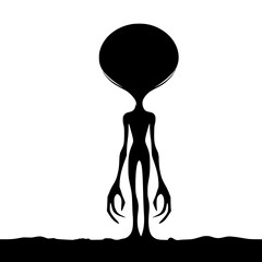 Alien silhouette vector 