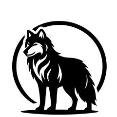 Cool wolf vector silhouette 