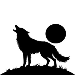 Cute wolf vector silhouette 
