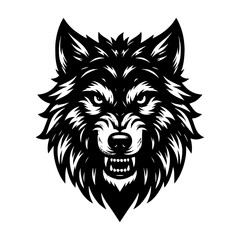 Wolf head vector silhouette 