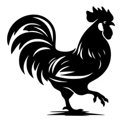 Chicken silhouette isolated on white background 