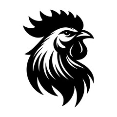 Chicken head silhouette vector 