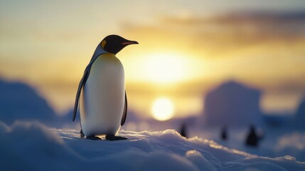 Penguin at Sunset