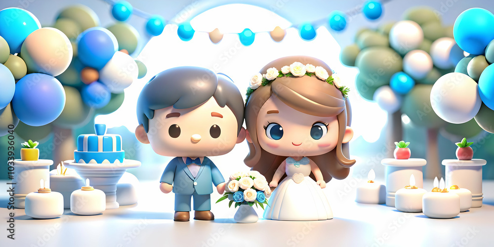 Poster bokeh wedding reception concept: stunning scene with soft lighting & abstract elements for capturing