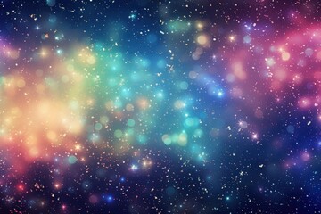 Rainbow glitter space background astronomy.