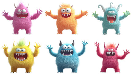 A playful cartoon monster with bright colors and a friendly smile