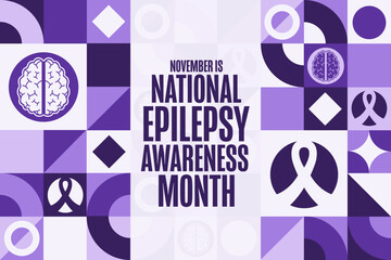 Obraz premium November is National Epilepsy Awareness Month. Holiday concept. Template for background, banner, card, poster with text. Vector EPS10 illustration.