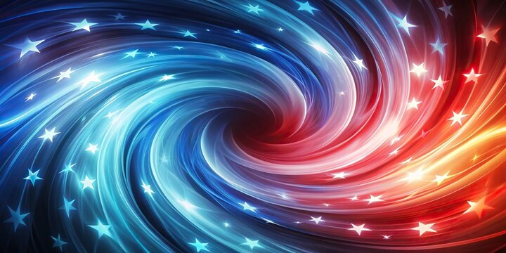 Abstract patriotic swirl in red and blue colors