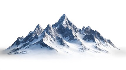Obraz premium Snowy mountains Isolate on white background 3d illustration. 