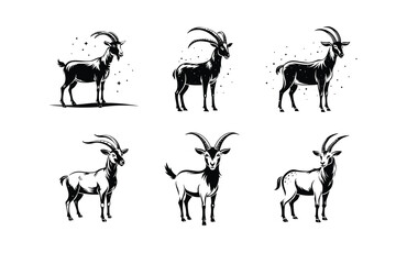 Big Horned Goat Collection Iconic Logos, Dynamic Silhouettes, and Intricate Vector Illustrations