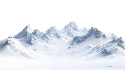Obraz premium Snowy mountains Isolate on white background 3d illustration. 