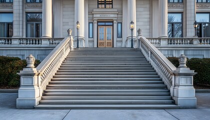 Obraz premium Stone Steps Leading to the Entrance of a Classical Building