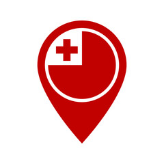 Obraz premium Tonga flag location icon
