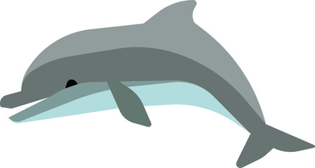 Fototapeta premium Dolphin color icon. Cute marine animal symbol