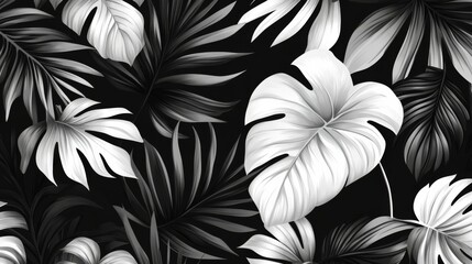 Monochrome Tropical Foliage
