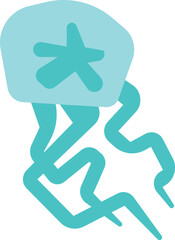Jellyfish color icon. Underwater animal. Aquatic fauna