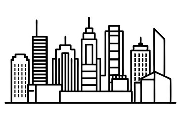 Obraz premium city skyline silhouette