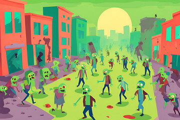 A zombie apocalypse scene