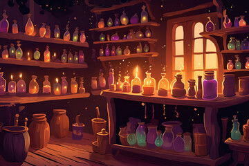 A witch&rsquo;s potion shop