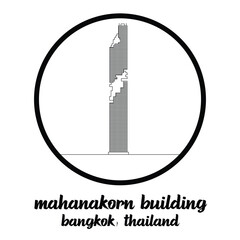 Circle Icon Mahanakorn Building. Vector illustration