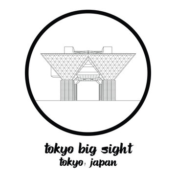 Circle Icon Tokyo Big Sight. Vector illustration