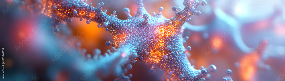 Poster fractal market ecosystem concept: close-up of evolving fractal pattern branching into market sectors
