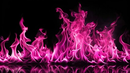 Fototapeta premium Abstract pink flames on black background reminiscent of Macro style photography