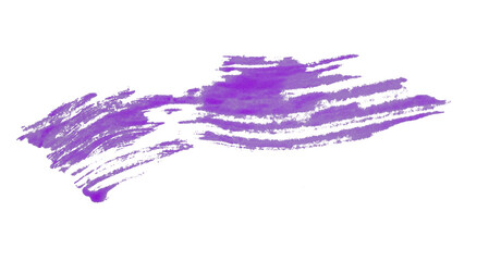 Isolated purple brush stroke on transparent background.