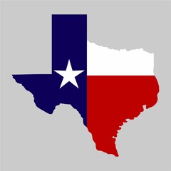 Texas island map. Flat Image