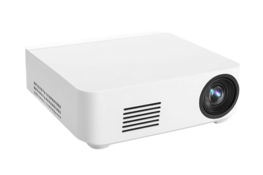 High-Quality Video Projector Isolated on a Clean transparent Background for Professional Presentations and Events