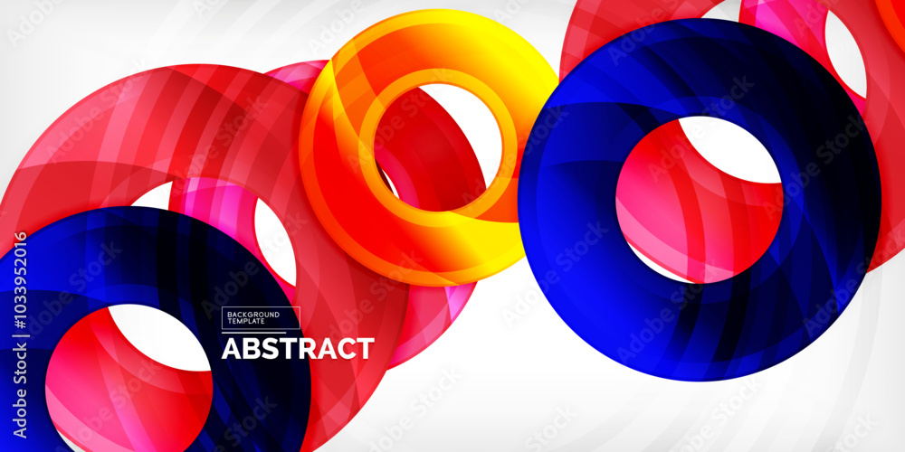 Aufkleber bright colorful circles with light effects. abstract background