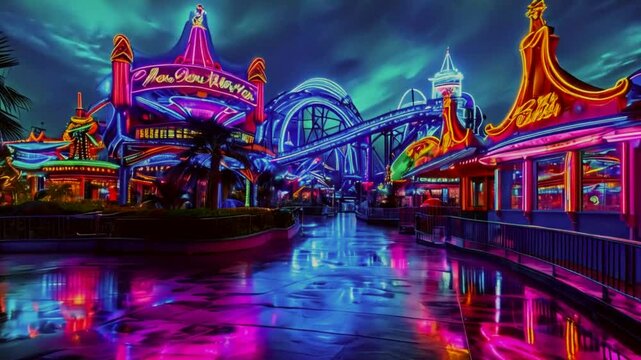 Neon Lights in Theme Parks