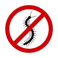 No Centipede icon. Vector image
