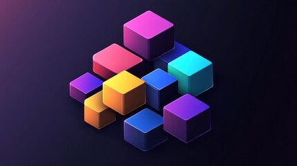 Obraz premium Abstract Colorful Cubes